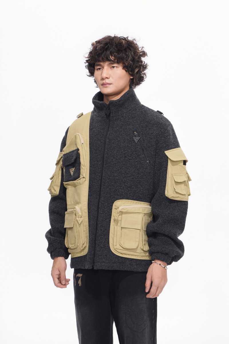 Hike Dark Grey Sherpa Jacket - Valabasas