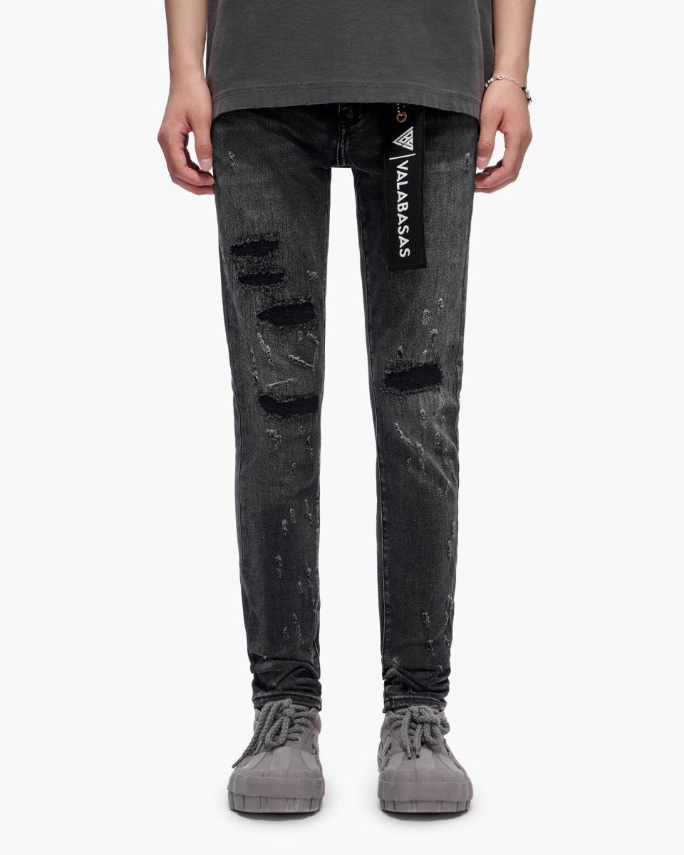 Ilyas Charcoal Skinny Jeans - Valabasas