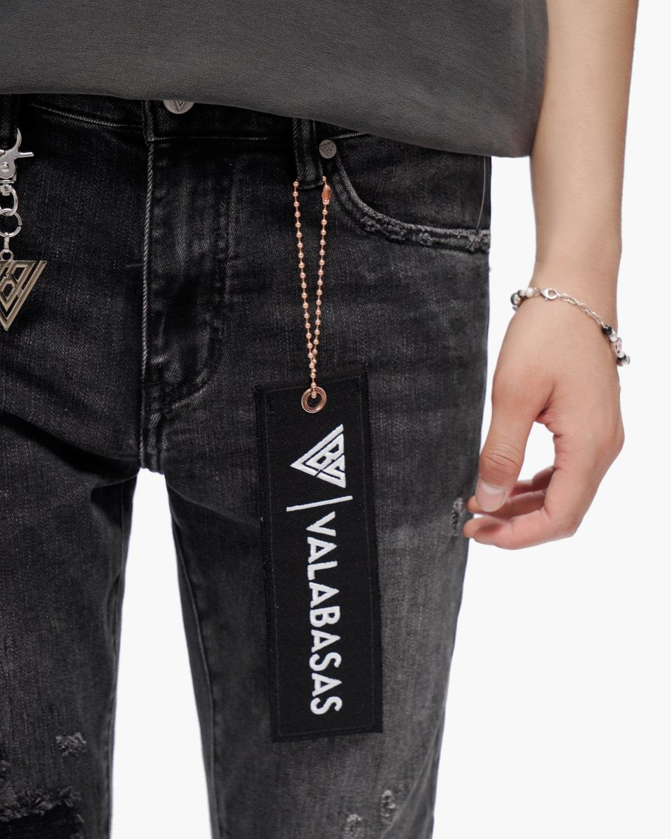 Ilyas Charcoal Skinny Jeans - Valabasas