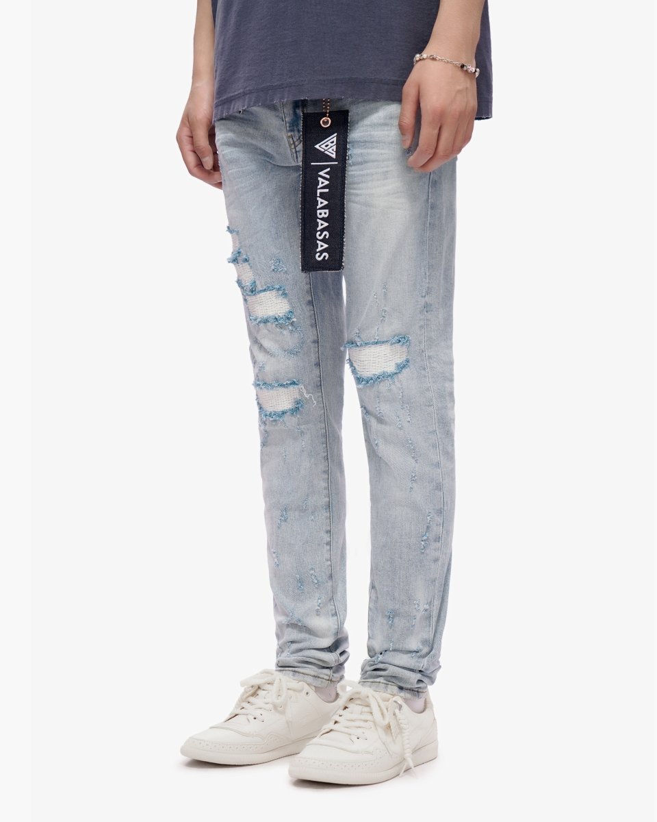 Ilyas Light Blue Wash Skinny Jeans - Valabasas