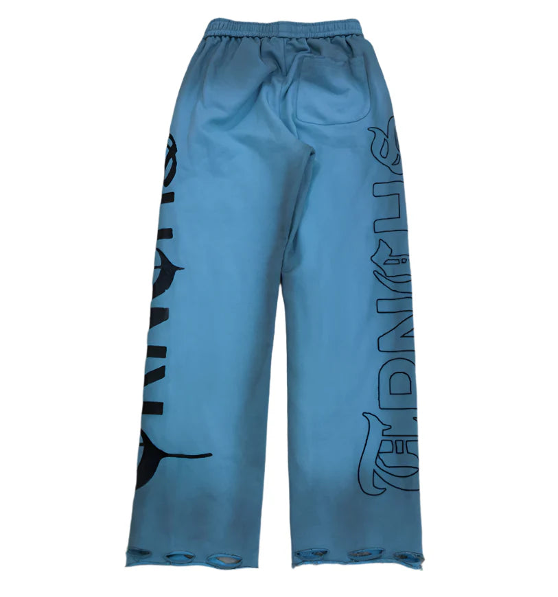 Trnchs Crimson Script Gama Blue Pants - Vibrant Blue Color