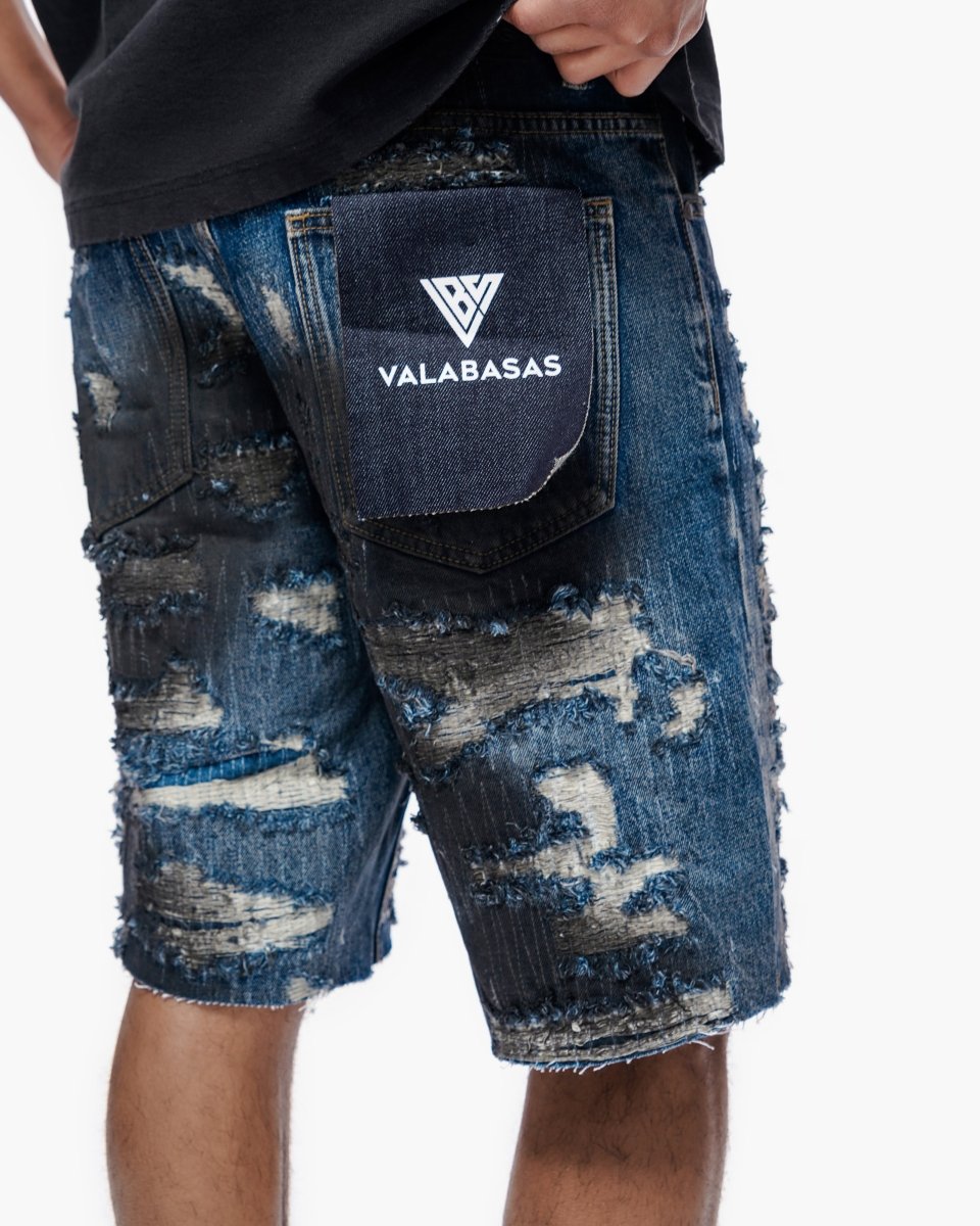 Incise Shorts Dark Blue - Valabasas