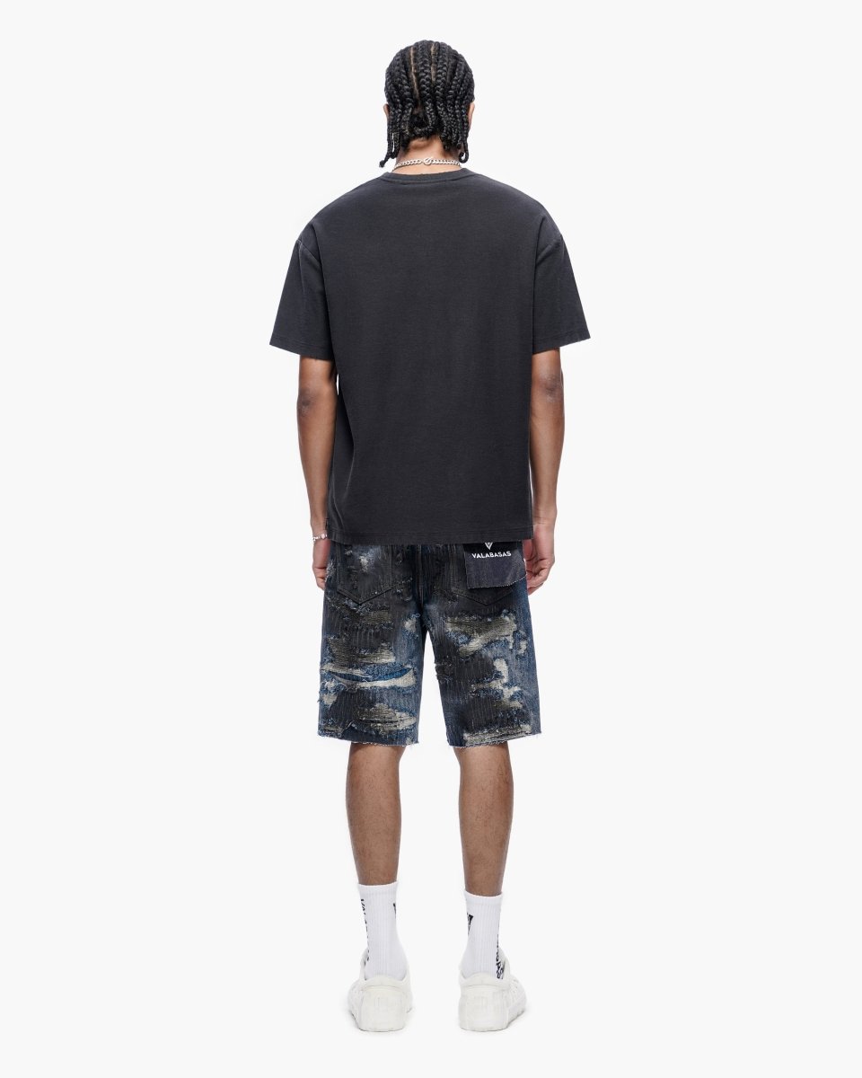Incise Shorts Dark Blue - Valabasas