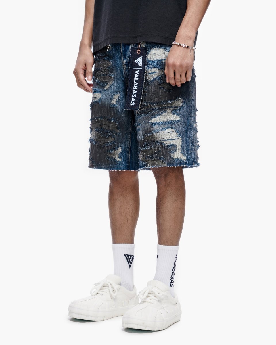 Incise Shorts Dark Blue - Valabasas
