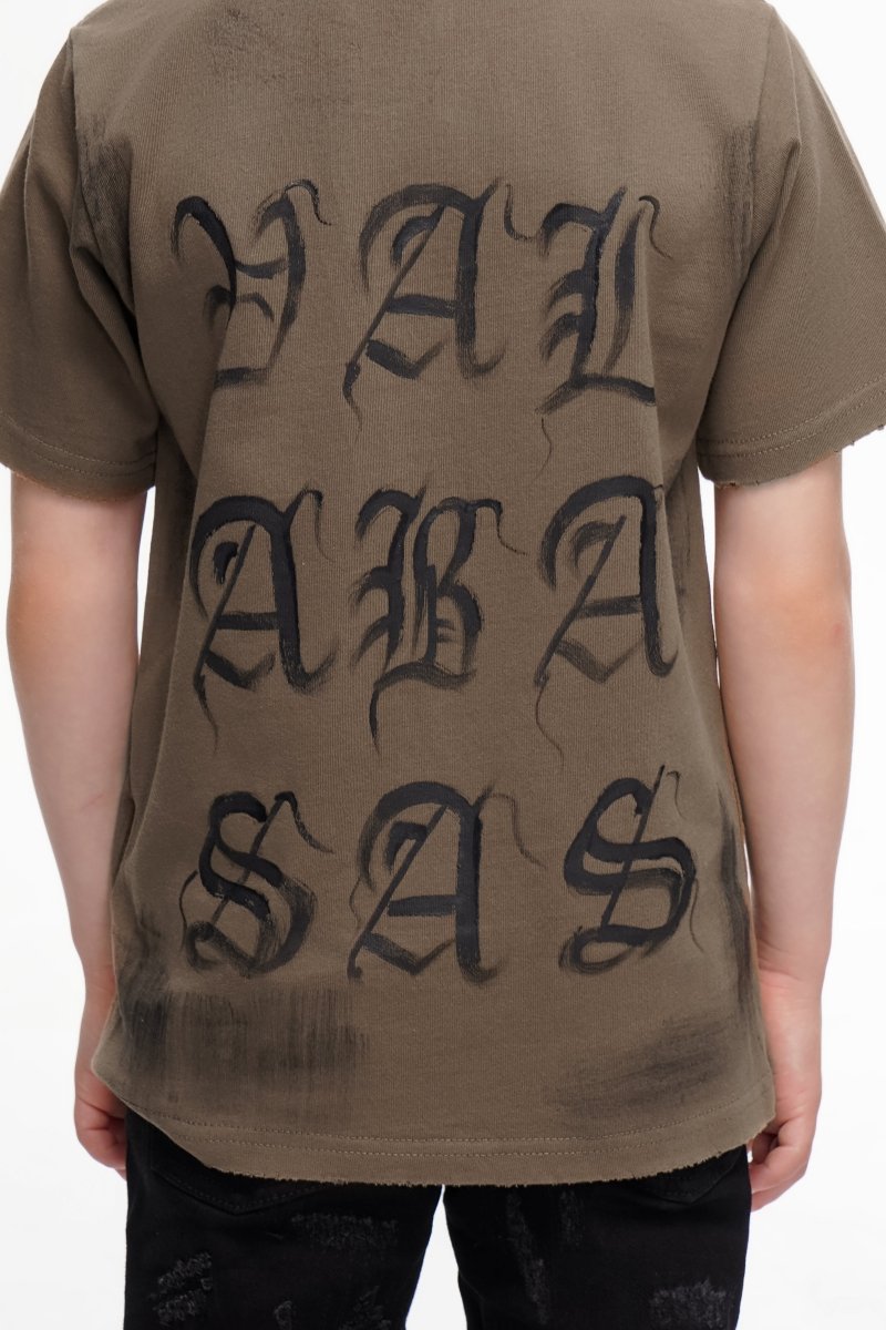 Inked Elegance Kids Tee Vintage Khaki - Valabasas