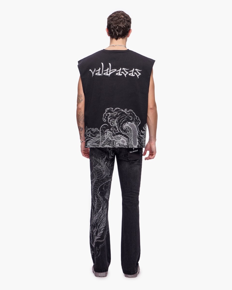 Kaito Cut-Off Tee Black - Valabasas