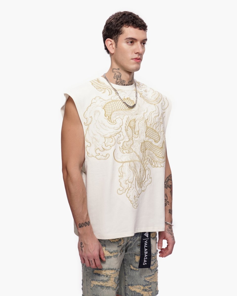 Kaito Cut-Off Tee White - Valabasas