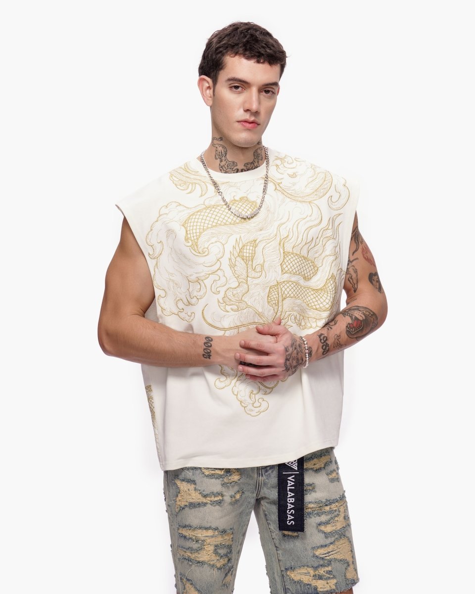 Kaito Cut-Off Tee White - Valabasas