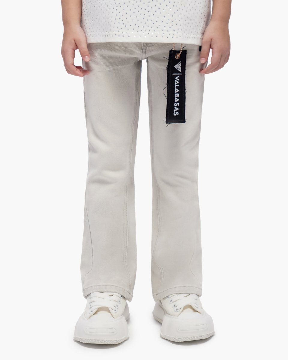 Kids Jr.Stacked Snow Grey Jeans - Valabasas