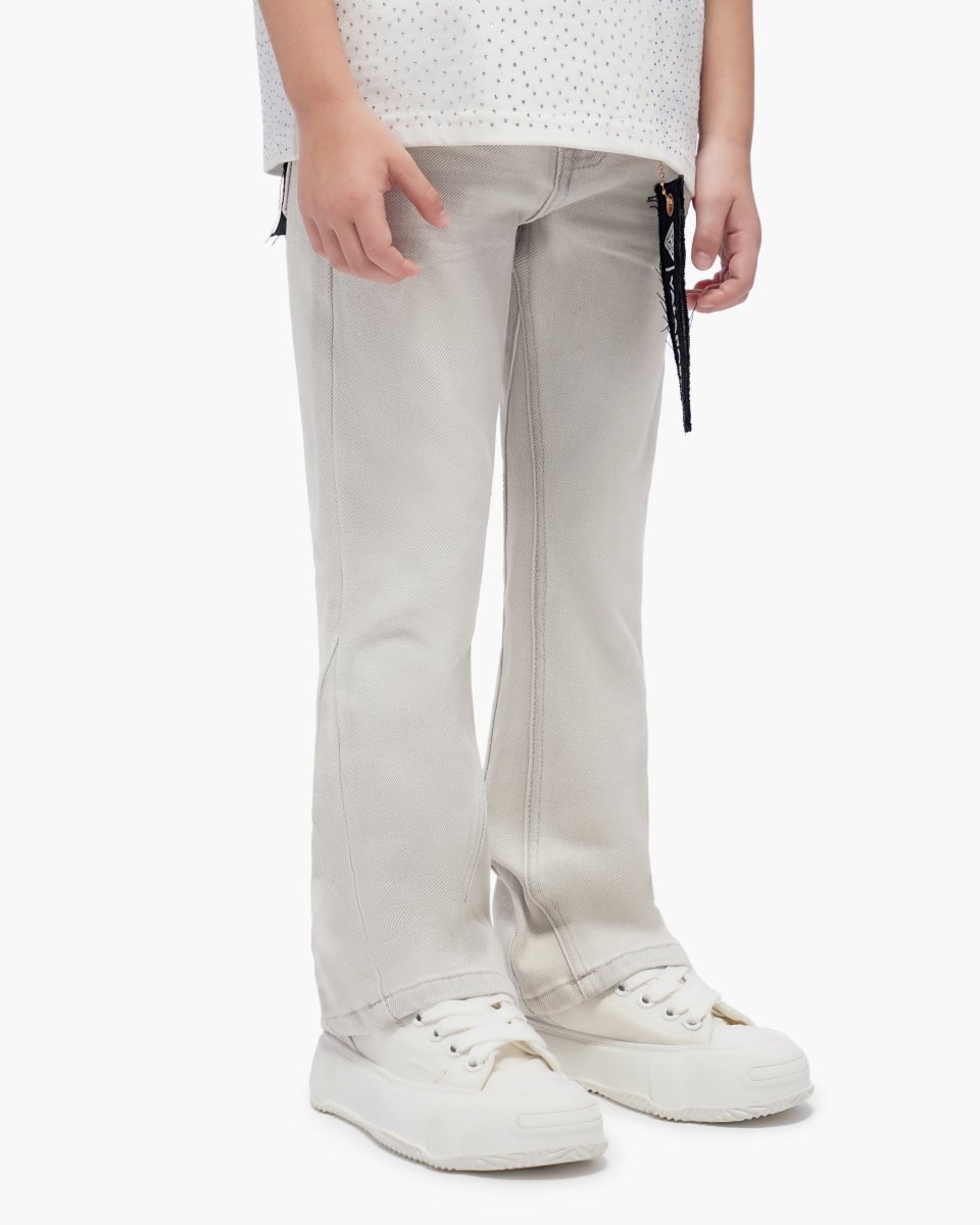 Kids Jr.Stacked Snow Grey Jeans - Valabasas