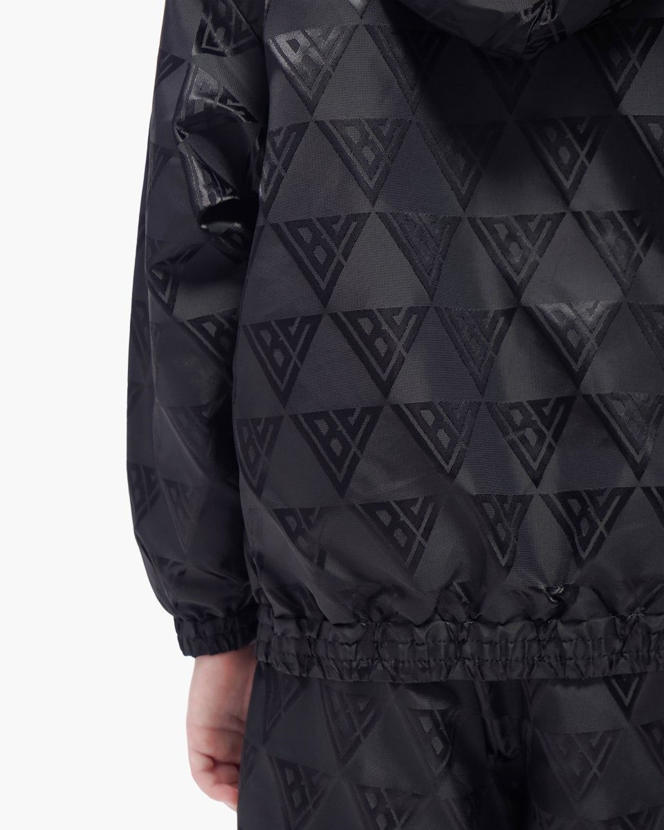 Kids Monogram 2.0 Black Windbreaker Jacket - Valabasas