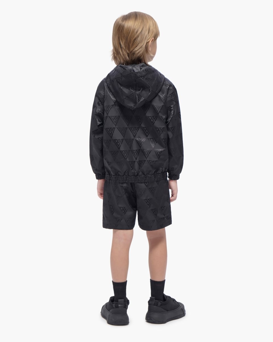 Kids Monogram 2.0 Black Windbreaker Jacket - Valabasas