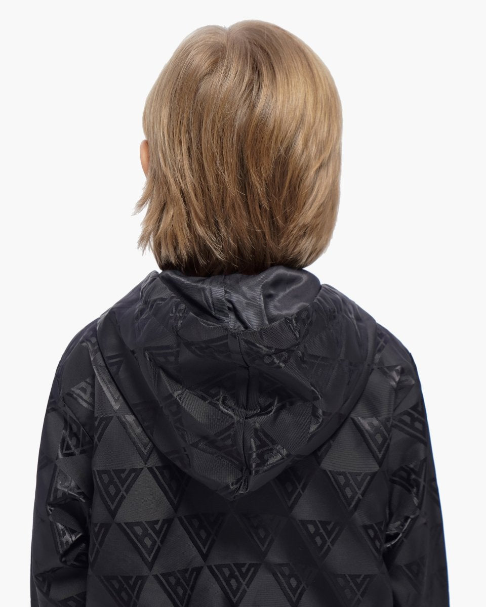 Kids Monogram 2.0 Black Windbreaker Jacket - Valabasas