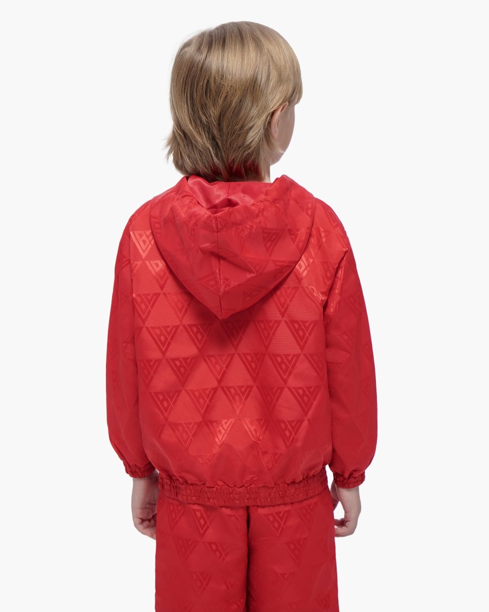 Kids Monogram 2.0 Red Windbreaker Jacket - Valabasas