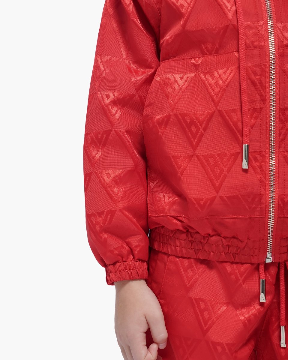 Kids Monogram 2.0 Red Windbreaker Jacket - Valabasas