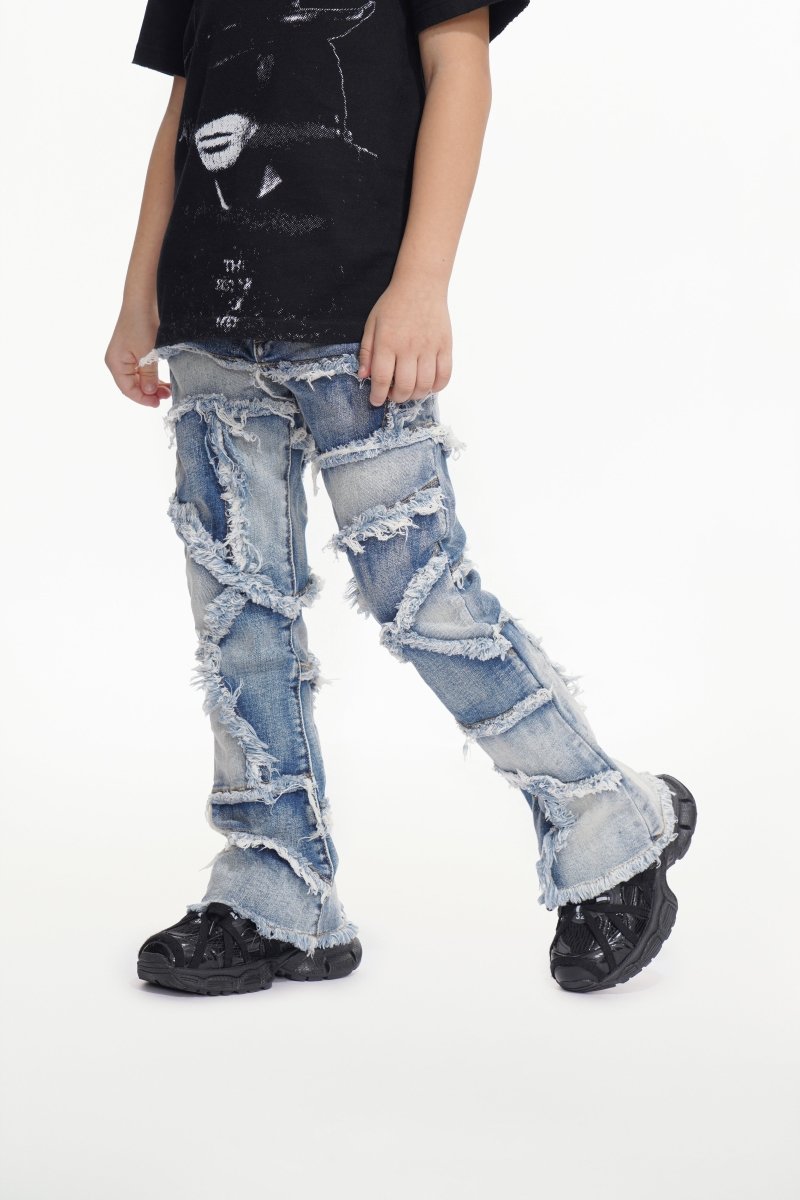 Kids Patchwork Stacked Blue Wash - Valabasas