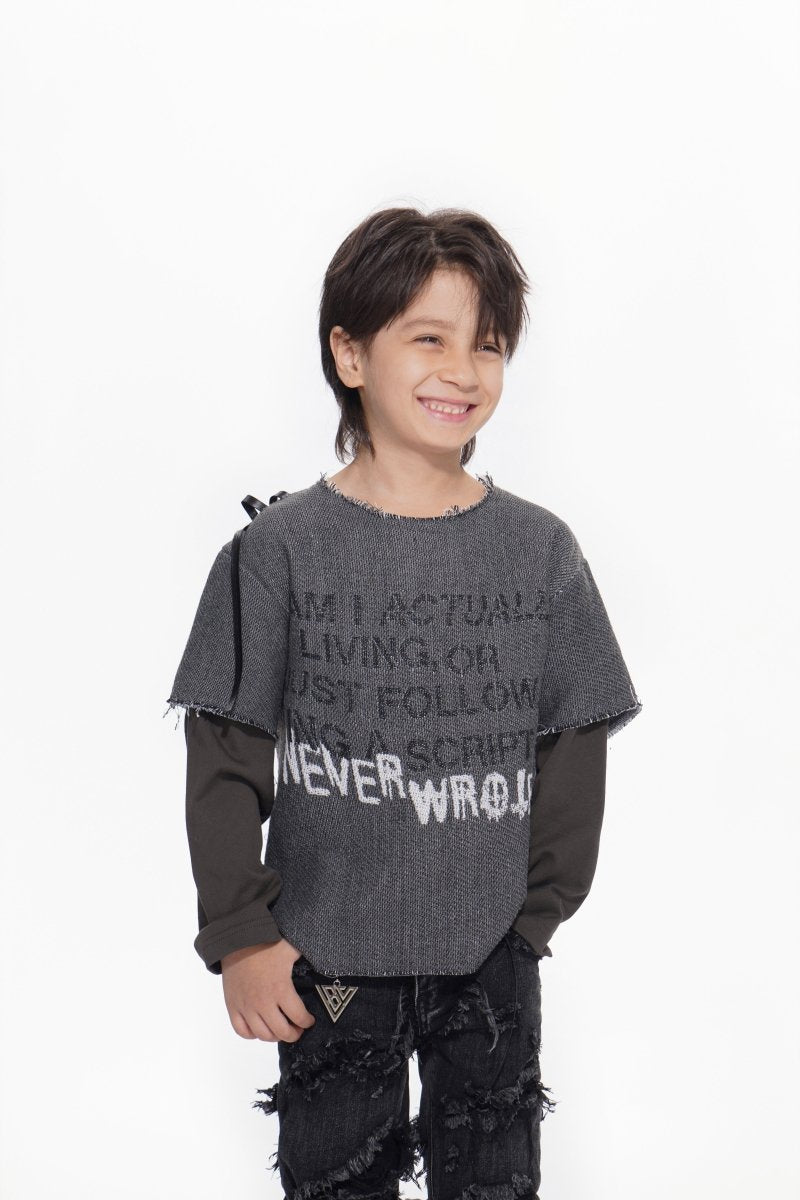 Kids Scripted Grey Tee - Valabasas