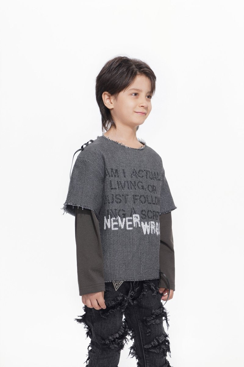 Kids Scripted Grey Tee - Valabasas