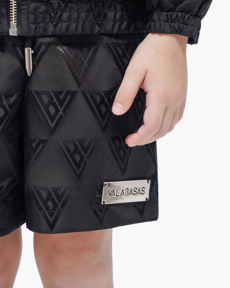 Kids Signature 2.0 Black Nylon Shorts - Valabasas