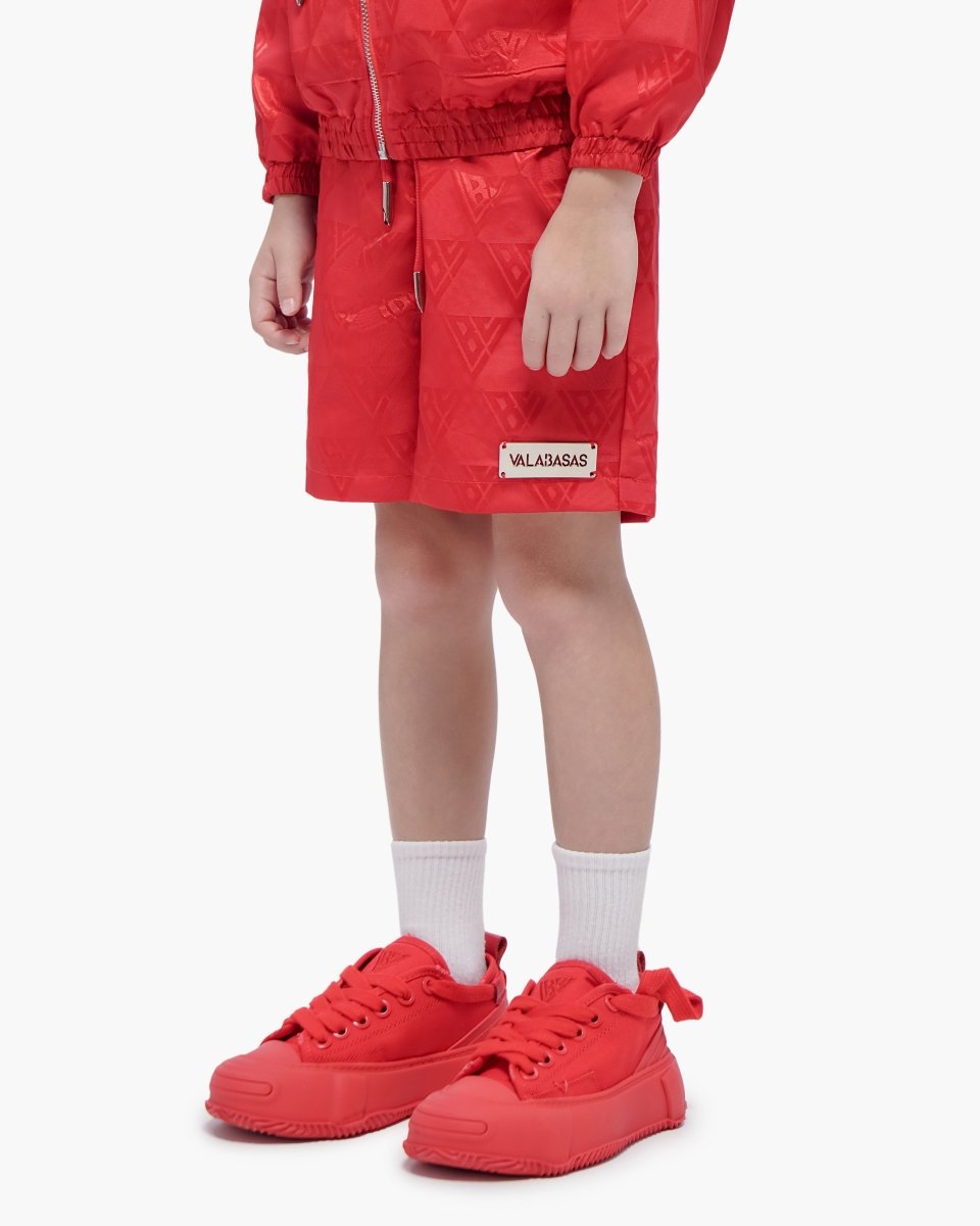 Kids Signature 2.0 Red Nylon Shorts - Valabasas
