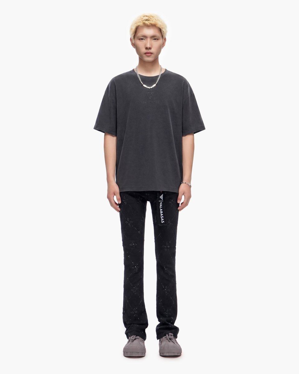 Kinz Stacked Jet Black Jeans - Valabasas