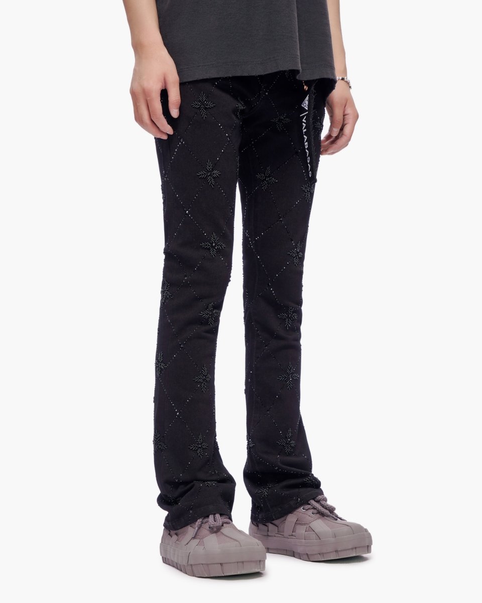 Kinz Stacked Jet Black Jeans - Valabasas