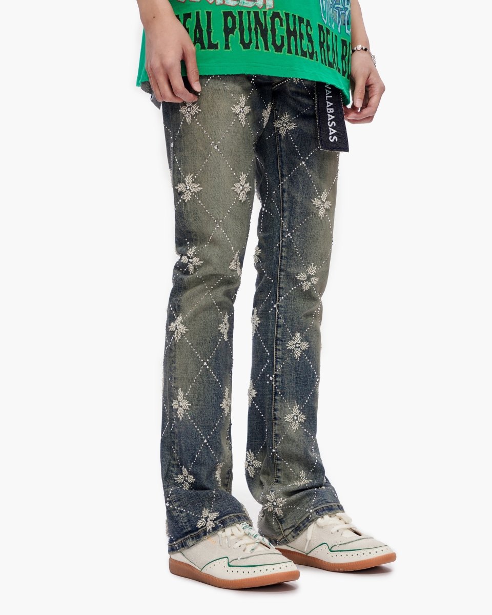 Kinz Stacked Medium Blue Jeans - Valabasas