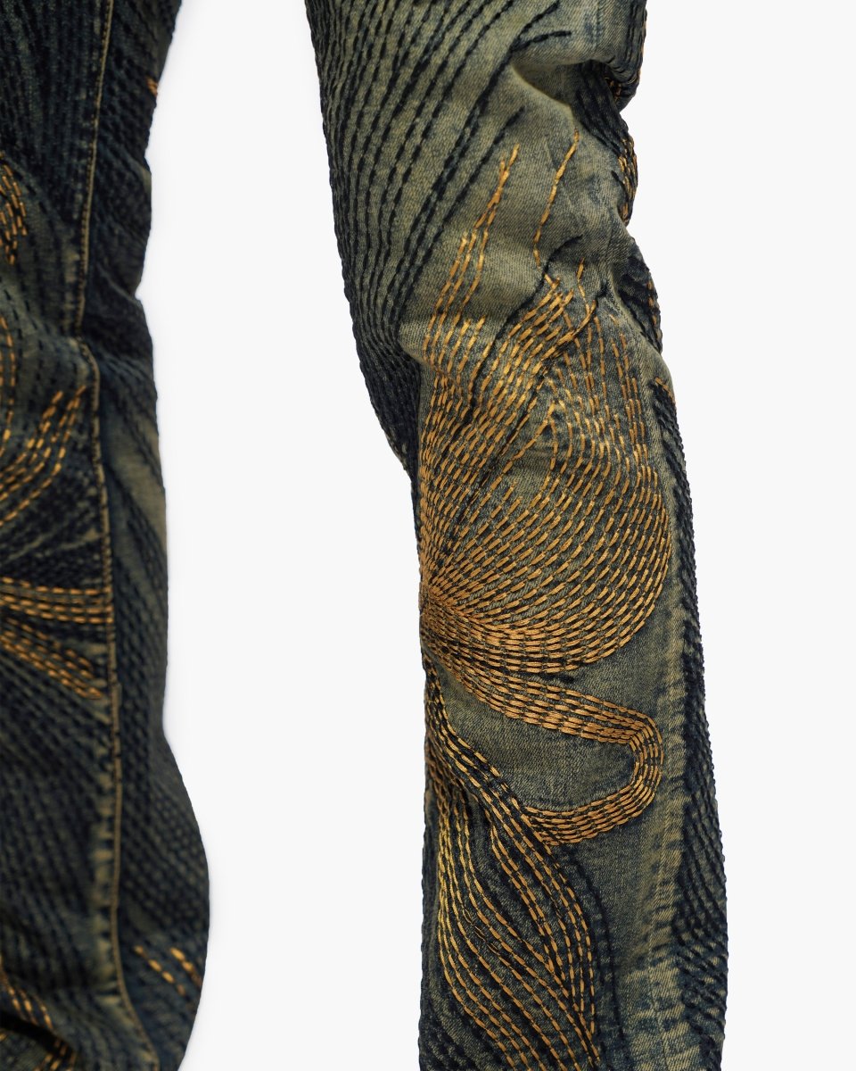 Knowledge Dark Vintage Wash Stacked Jeans - Valabasas