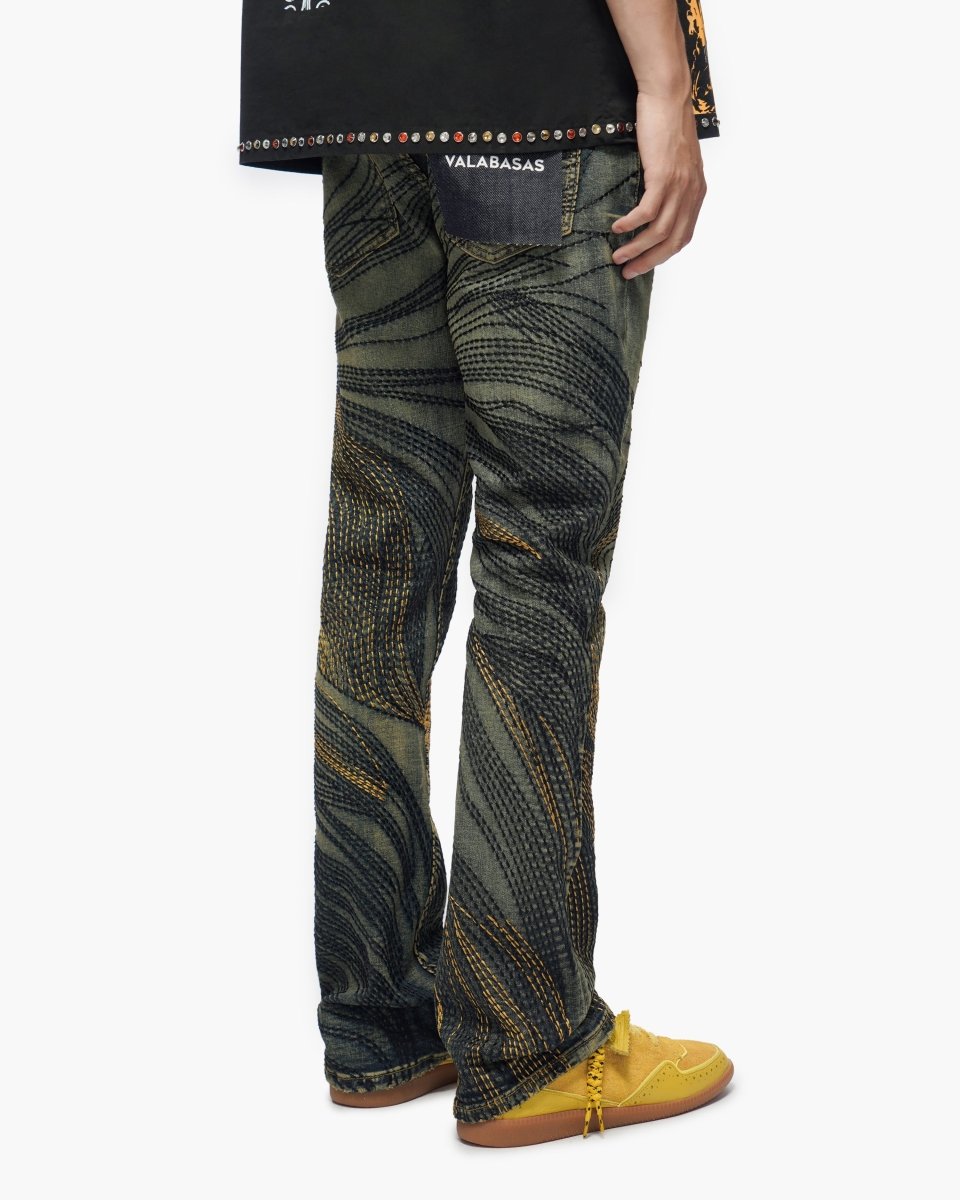 Knowledge Dark Vintage Wash Stacked Jeans - Valabasas