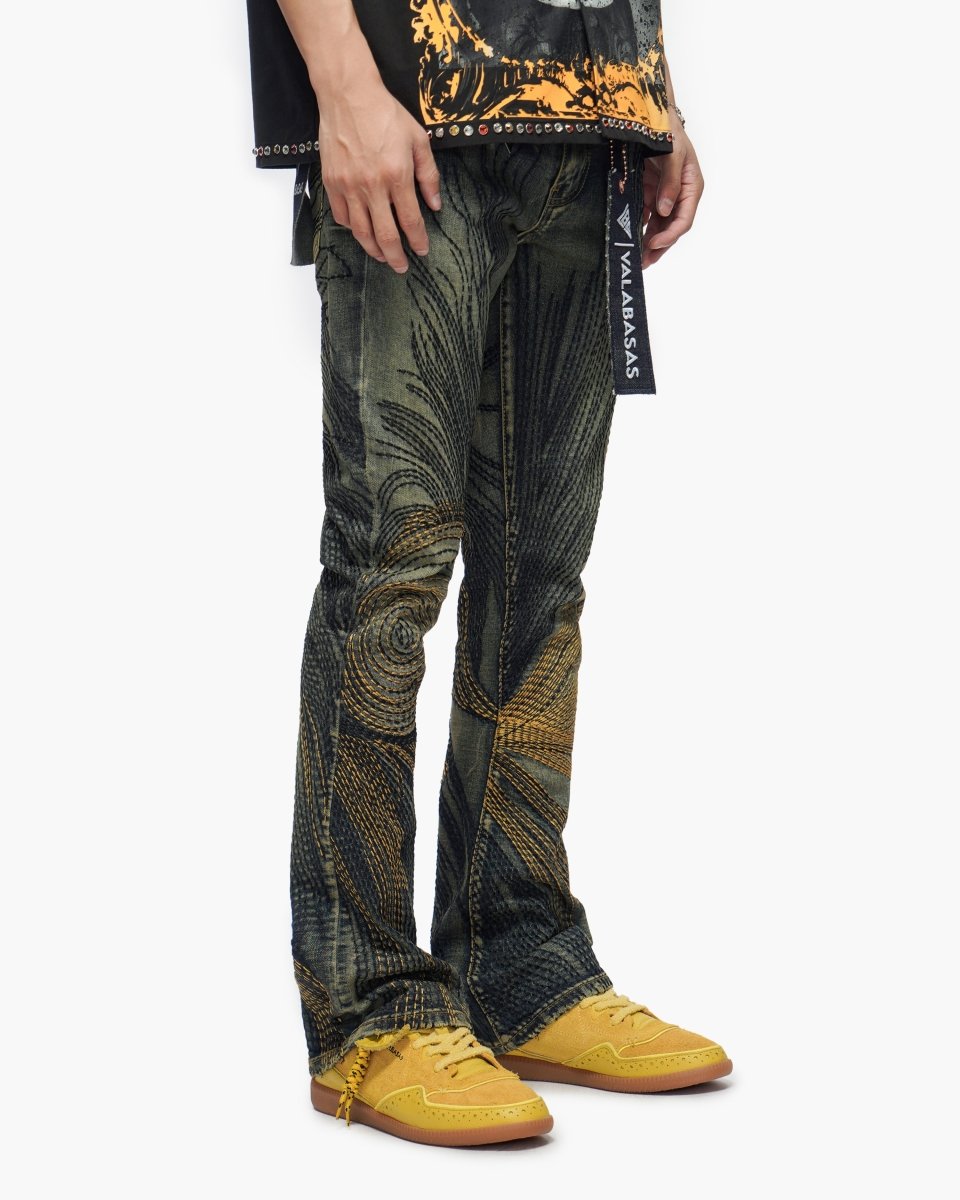 Knowledge Dark Vintage Wash Stacked Jeans - Valabasas