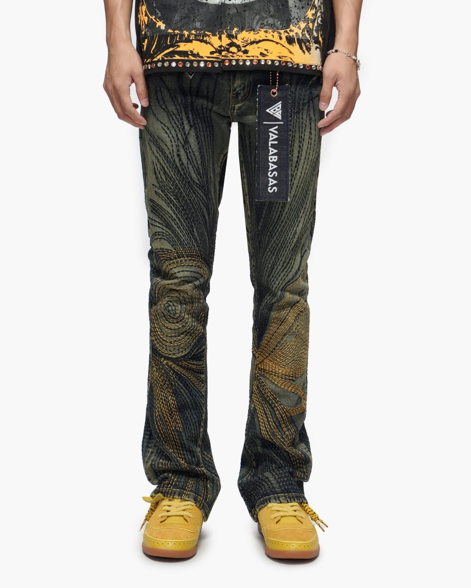 Knowledge Dark Vintage Wash Stacked Jeans - Valabasas
