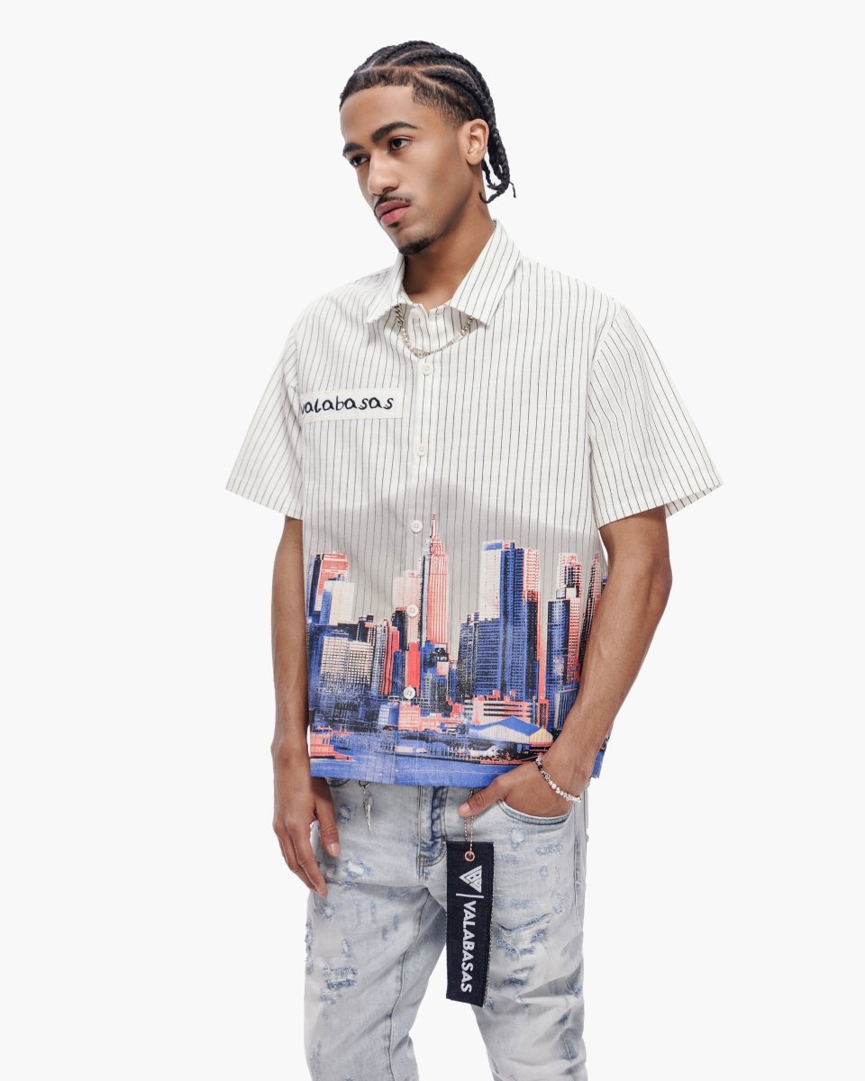 Leave Town Pin - Striped BD White - Valabasas