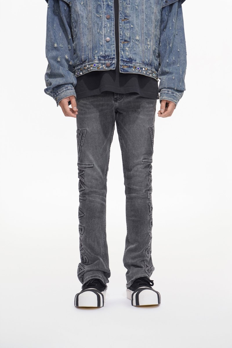 Lore Grey Wash Stacked Jeans - Valabasas