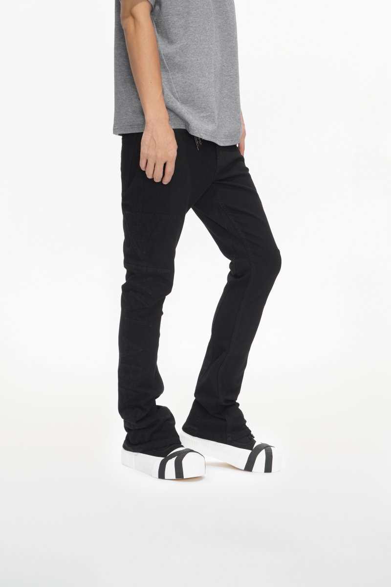 Lore Jet Black Stacked Jeans - Valabasas
