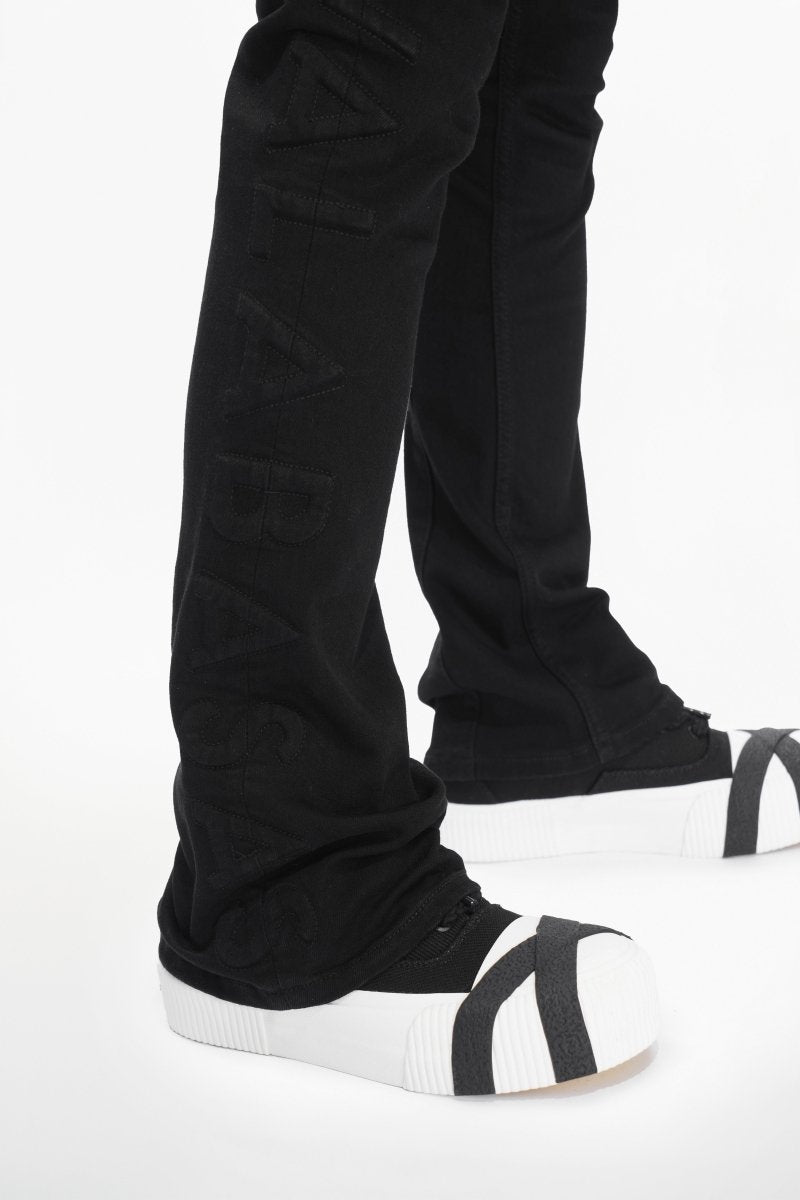 Lore Jet Black Stacked Jeans - Valabasas