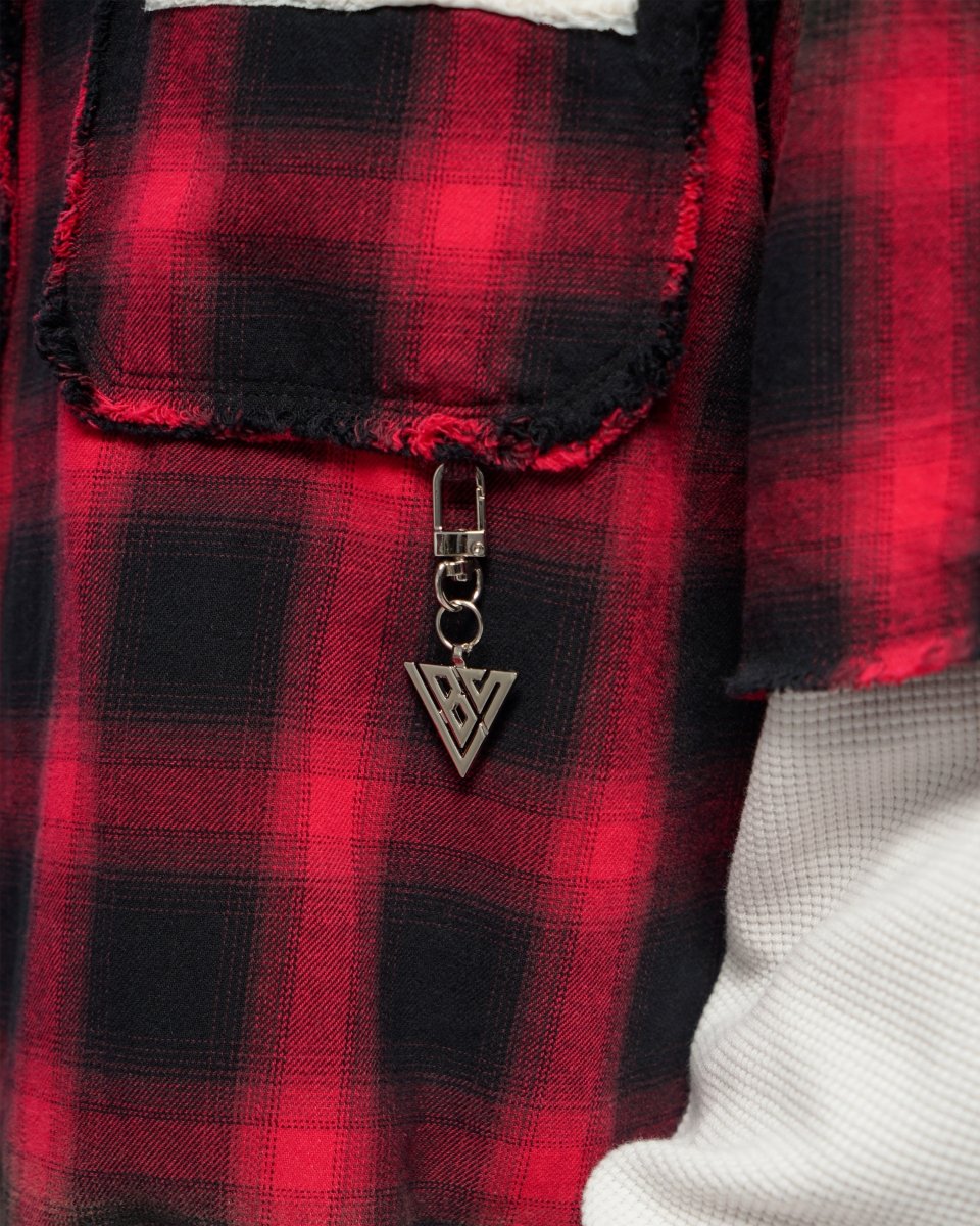 Lumberjack Layered Flannel Shirt Black Red - Valabasas