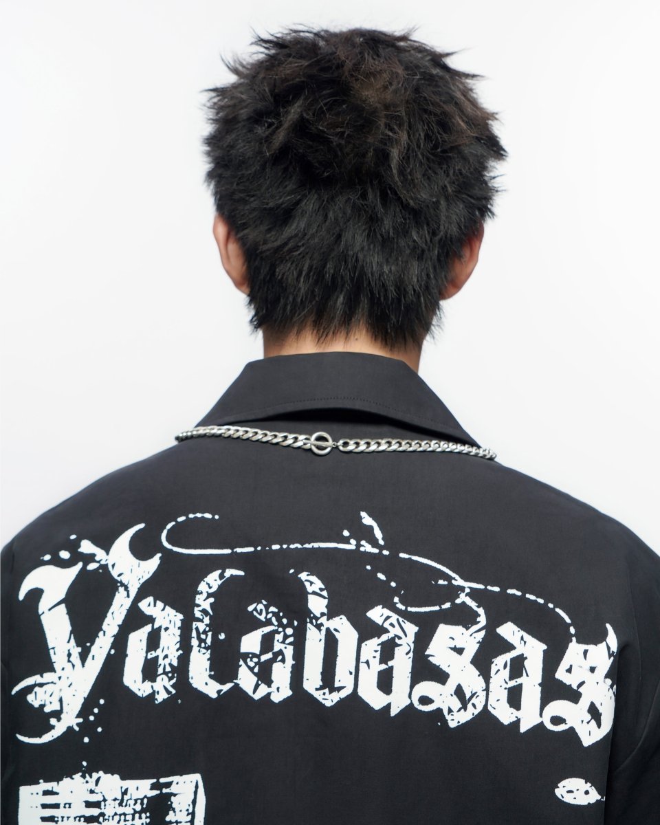 Midevil Black Layered Button Down - Valabasas