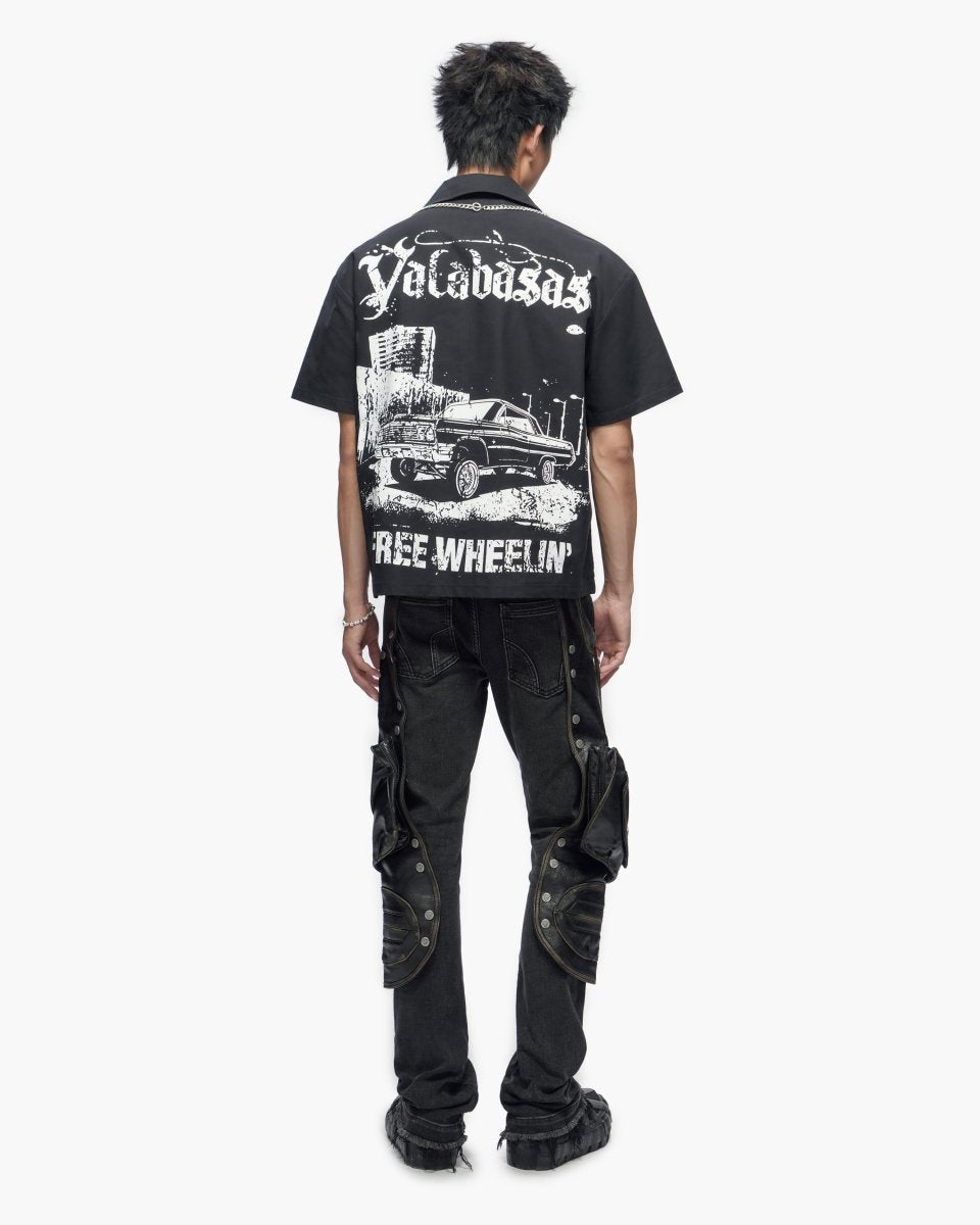 Midevil Black Layered Button Down - Valabasas