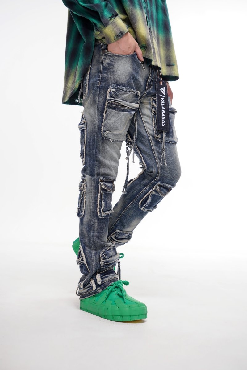 Mirage Blue Vintage Stacked Jeans - Valabasas
