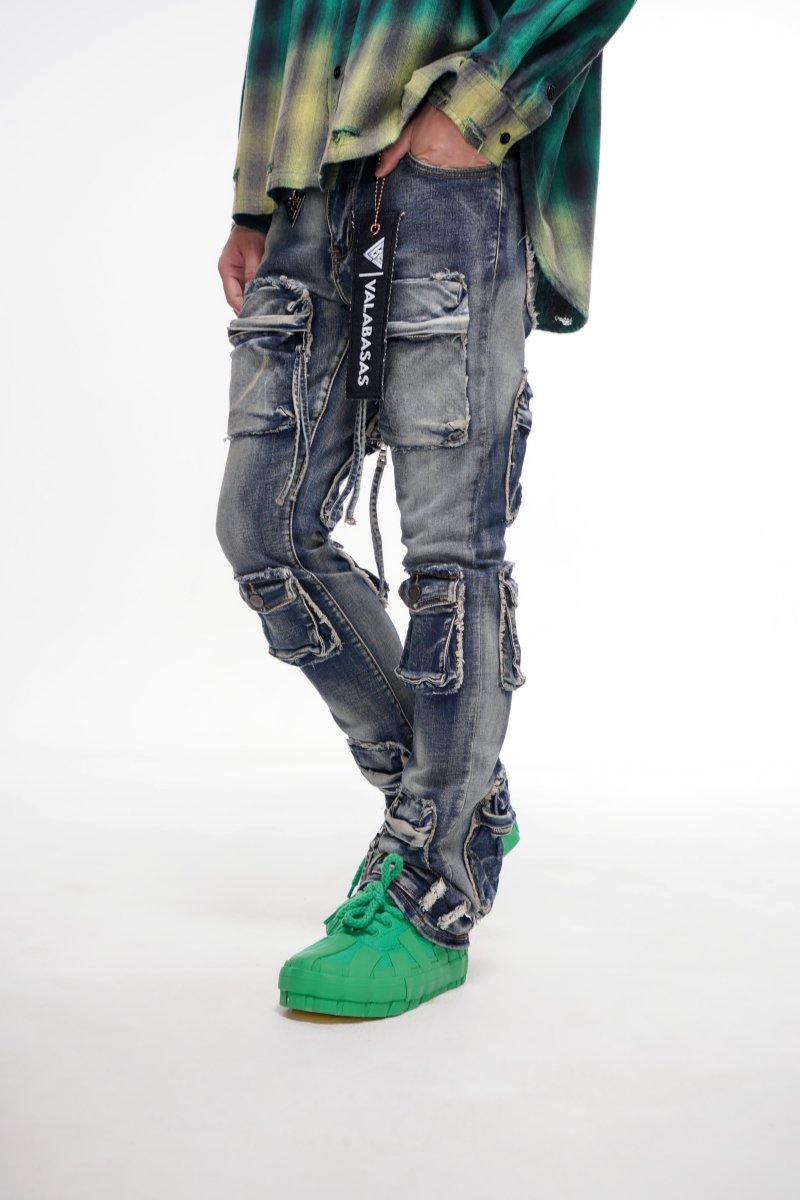 Mirage Blue Vintage Stacked Jeans - Valabasas