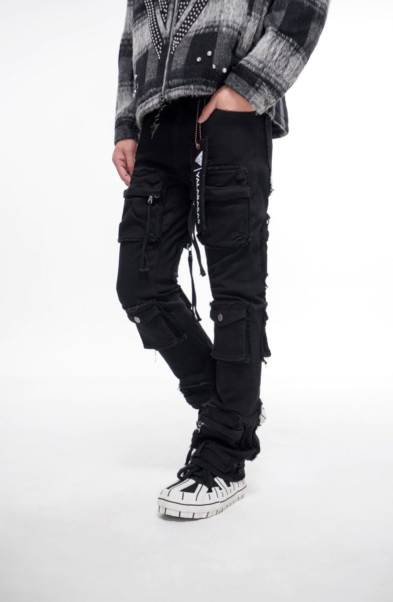Mirage Jet Black Stacked Jeans - Valabasas