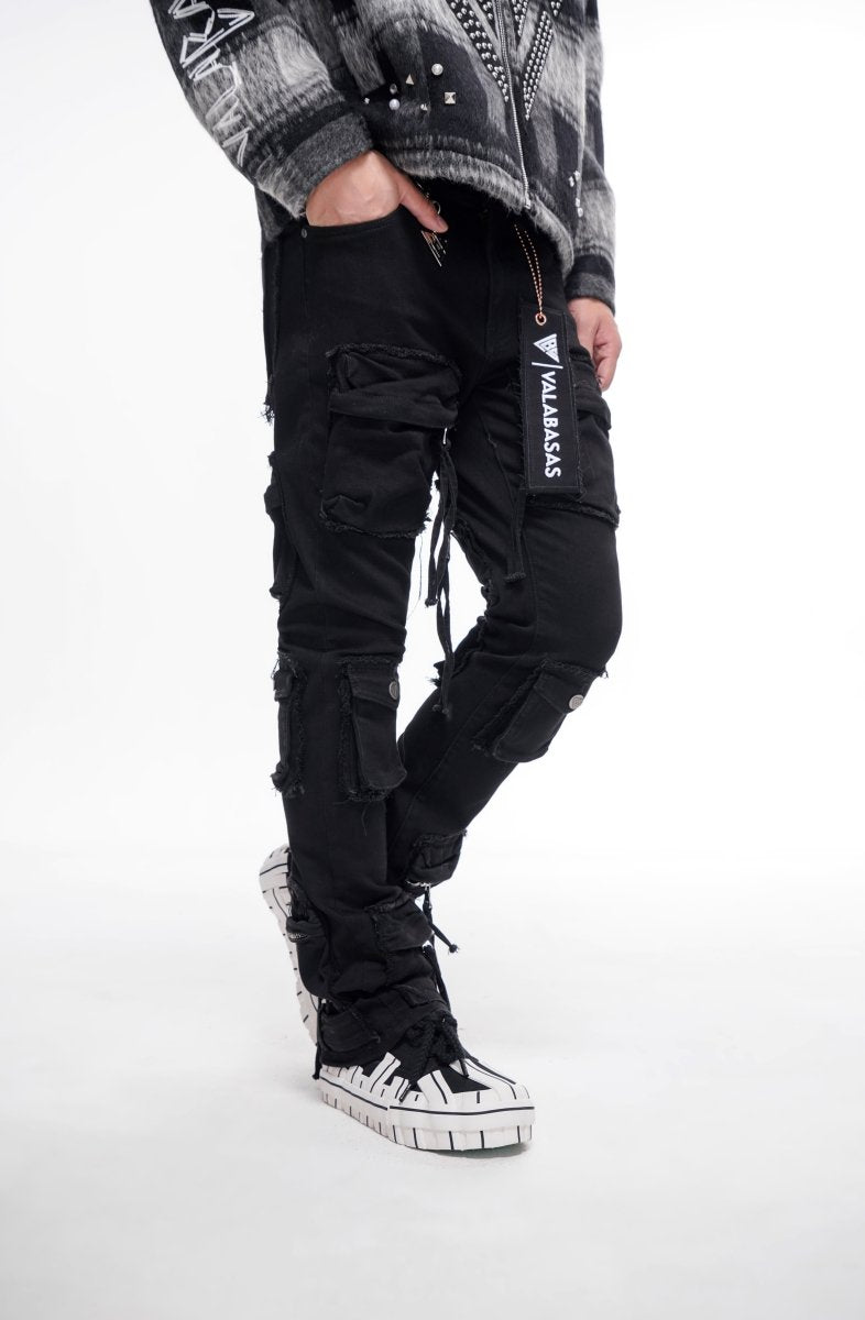 Mirage Jet Black Stacked Jeans - Valabasas