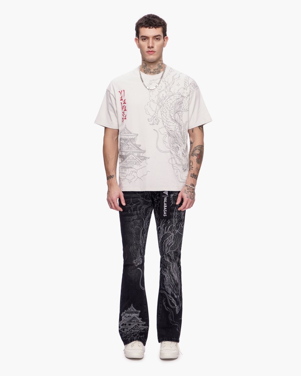 Mist Temple Tee Washed White - Valabasas