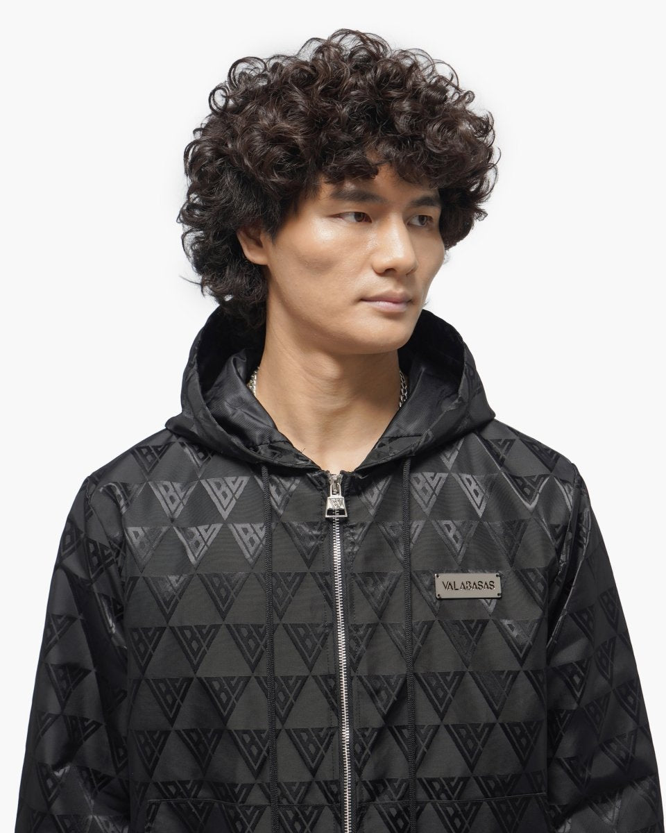 Monogram 2.0 Black Windbreaker Jacket - Valabasas