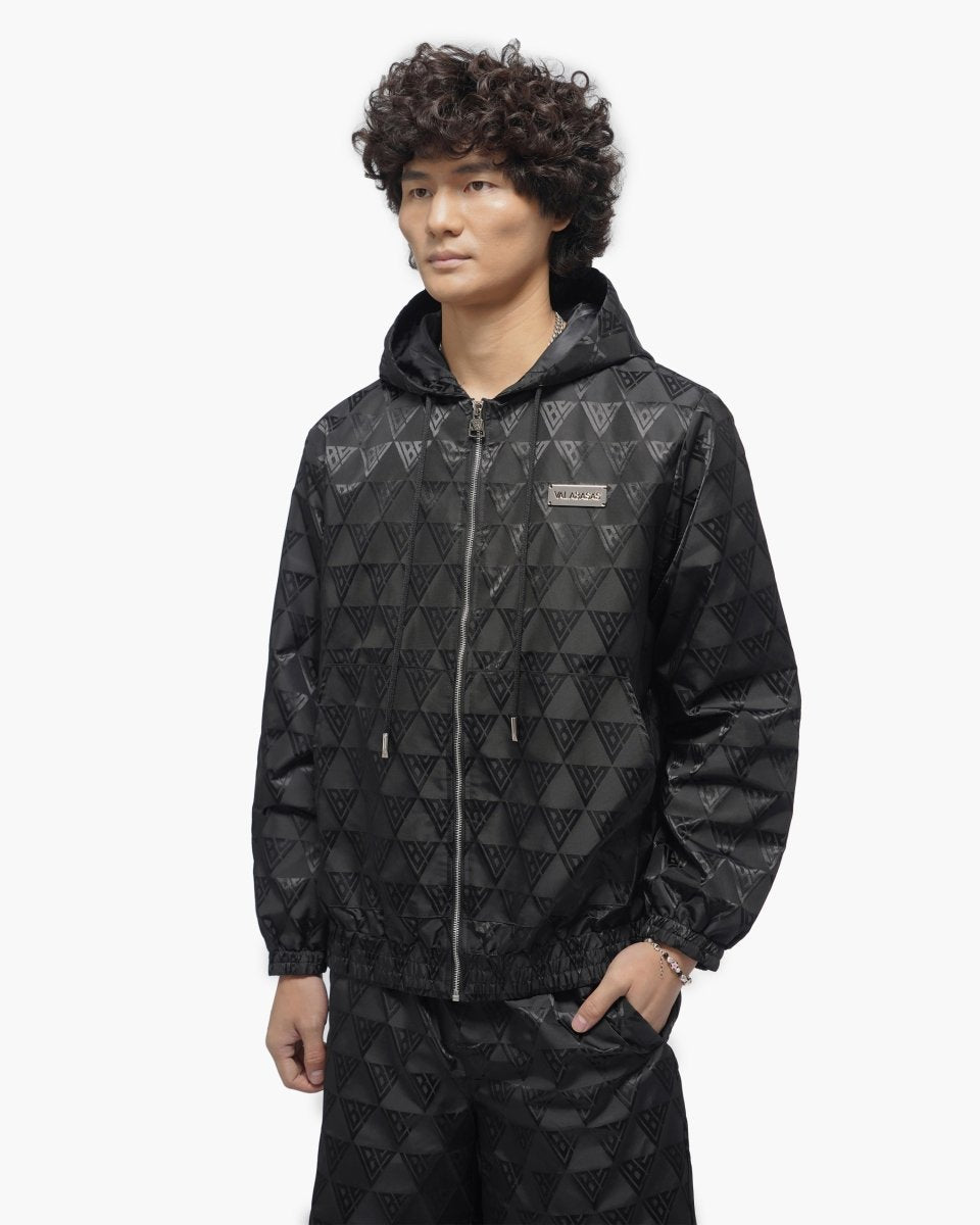 Monogram 2.0 Black Windbreaker Jacket - Valabasas