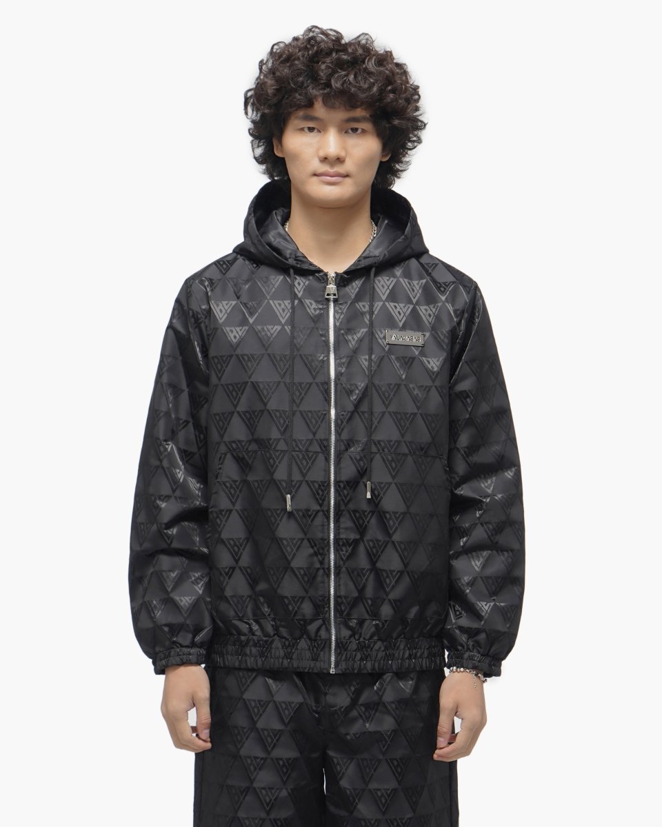 Monogram 2.0 Black Windbreaker Jacket - Valabasas