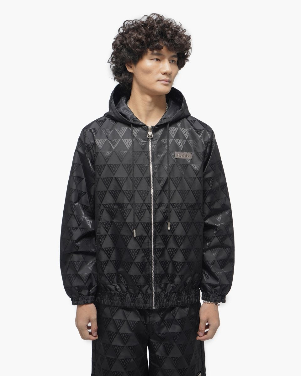 Monogram 2.0 Black Windbreaker Jacket - Valabasas