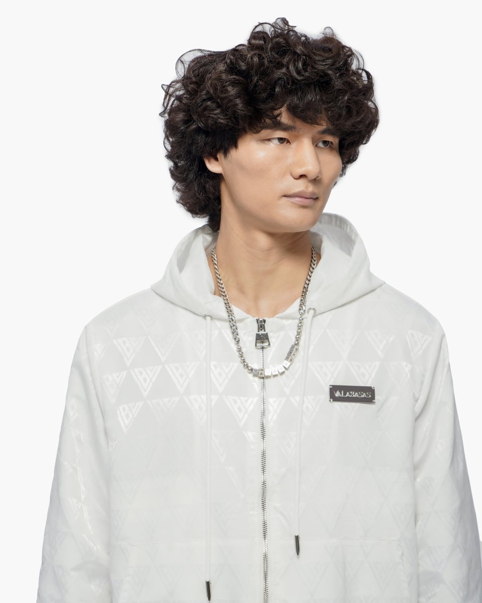Monogram 2.0 White Windbreaker Jacket - Valabasas