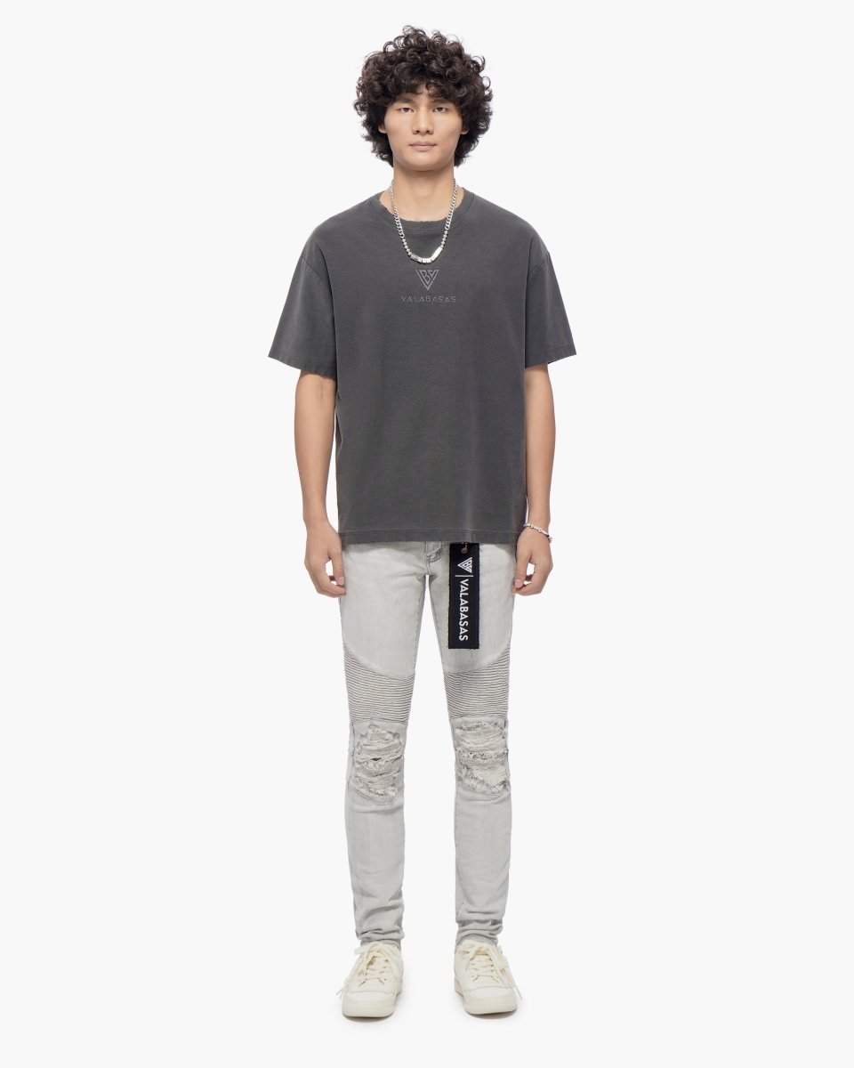 Mr.Biker Snow Grey Skinny Jeans - Valabasas
