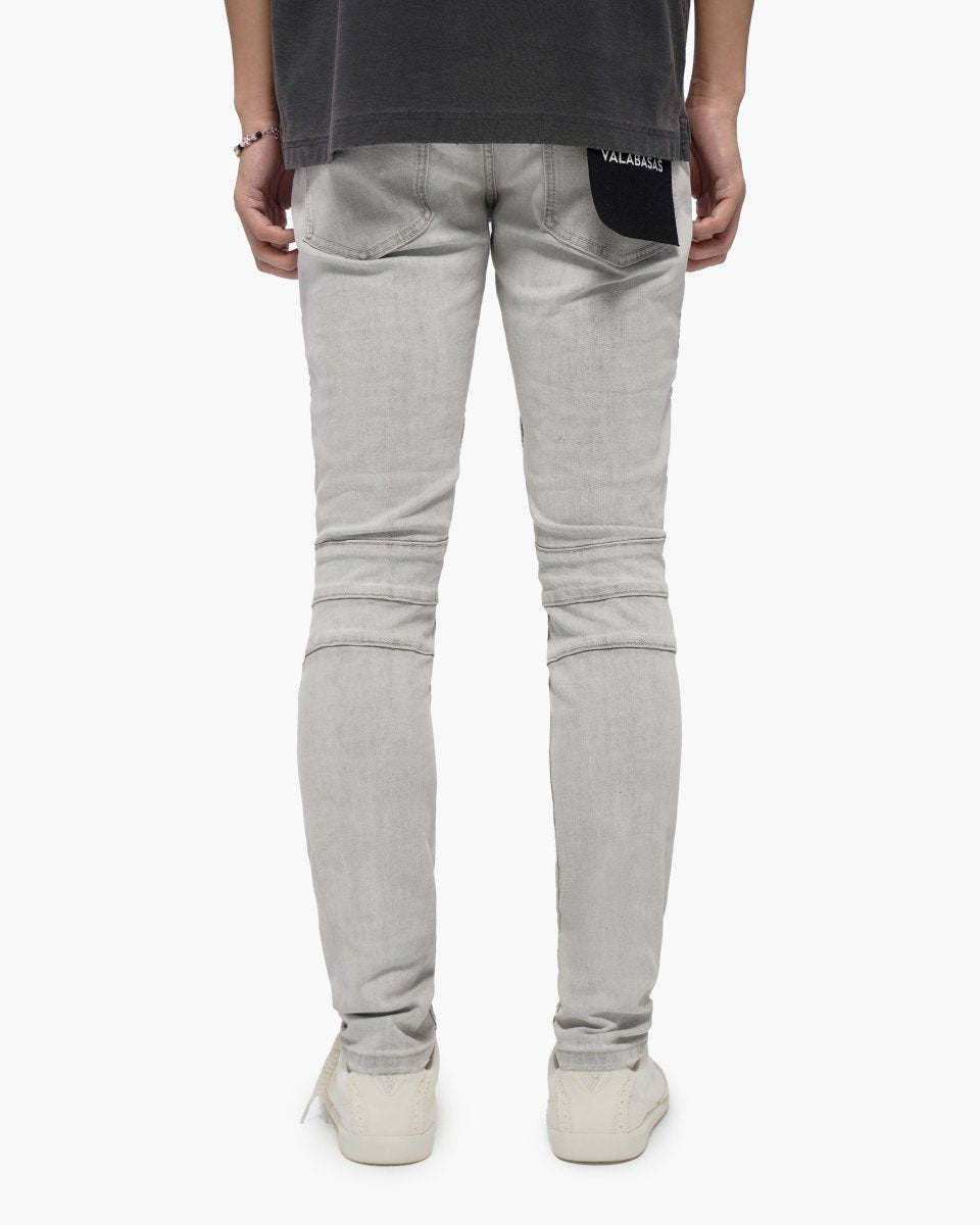 Mr.Biker Snow Grey Skinny Jeans - Valabasas